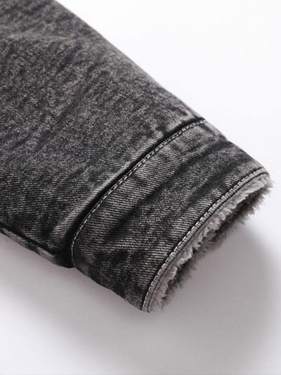 Teddy Lined Washed Denim Jacket