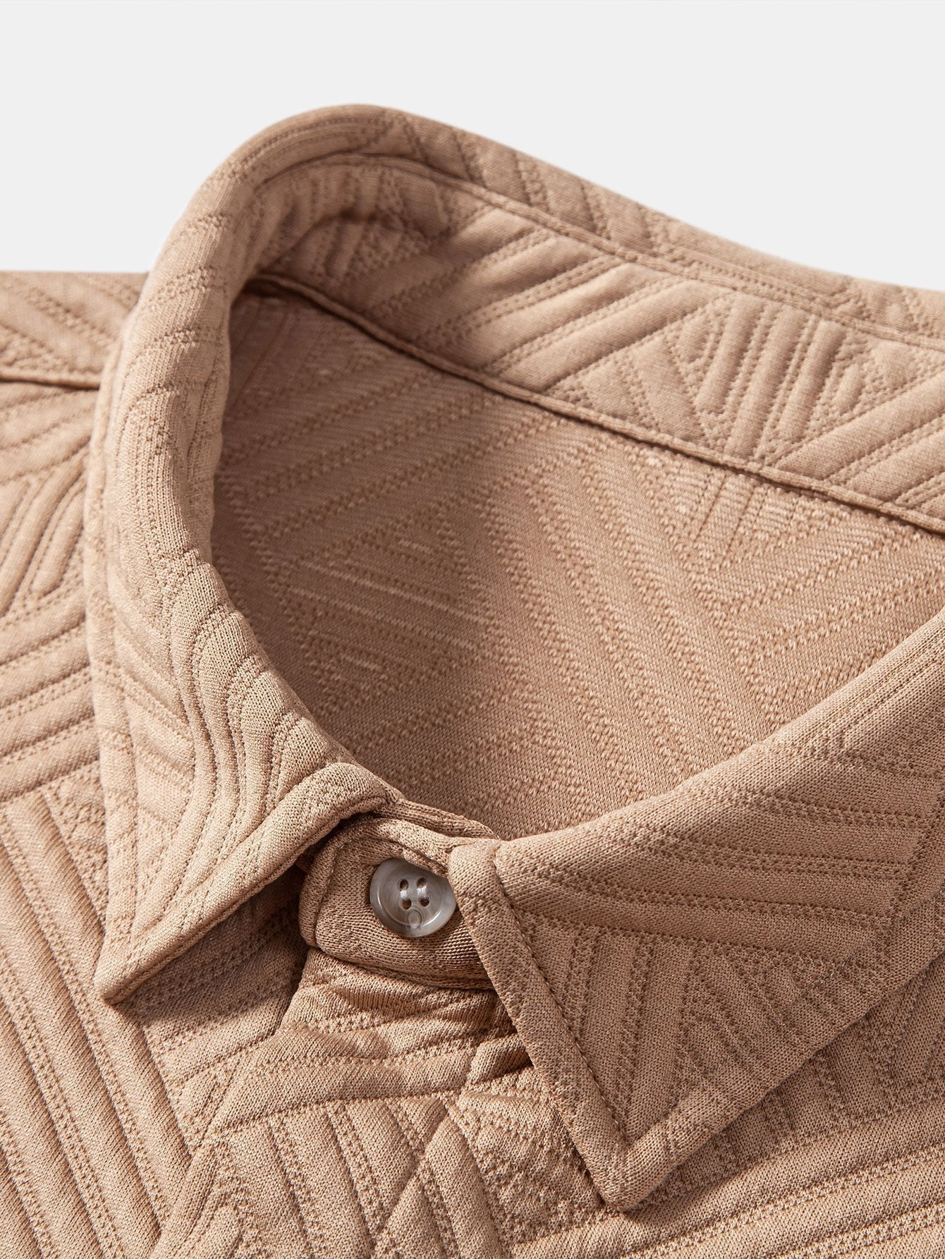 Texture Jacquard Button Up Shirt & Shorts