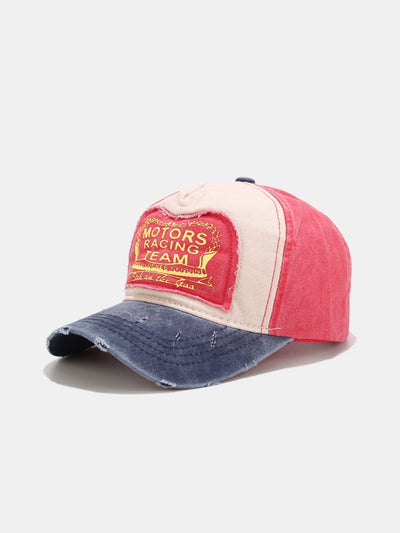 Slogan Patch Washed Distressed Baseball Cap