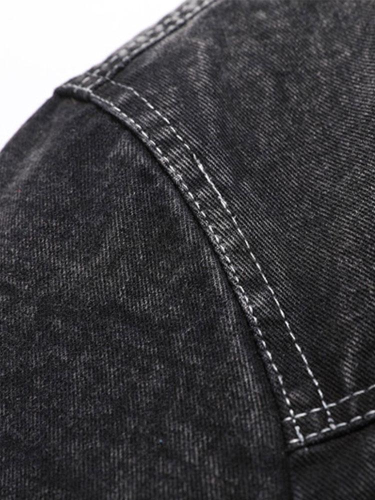 Teddy Lined Washed Denim Jacket