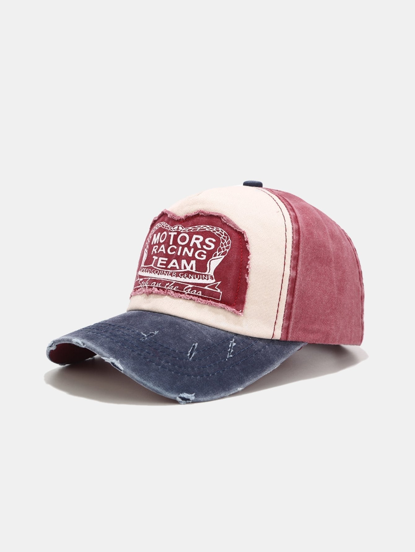 Slogan Patch Washed Distressed Baseball Cap
