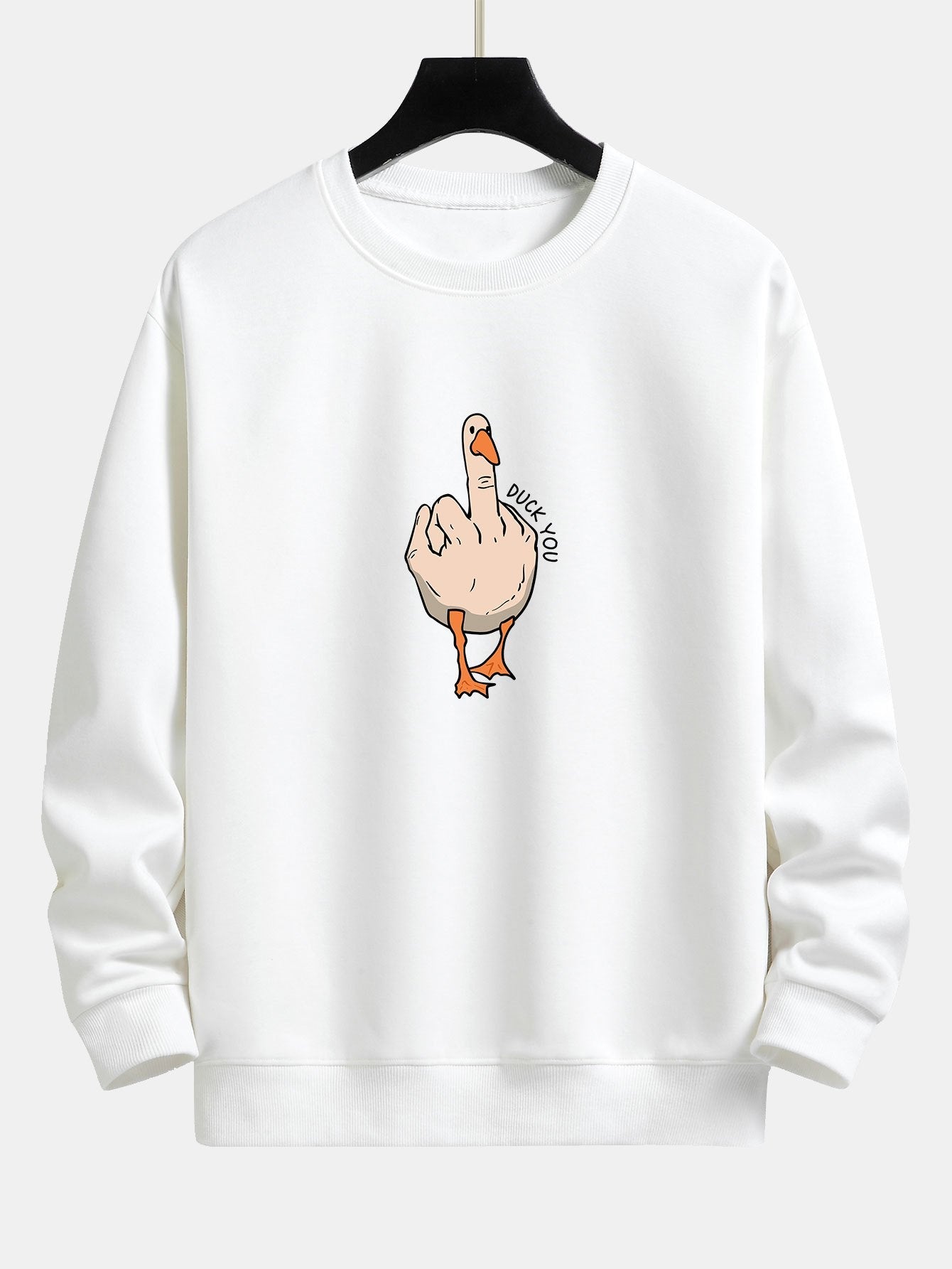 Slogan Goose Print Relax Fit Sweatshirt