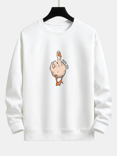 Slogan Goose Print Relax Fit Sweatshirt