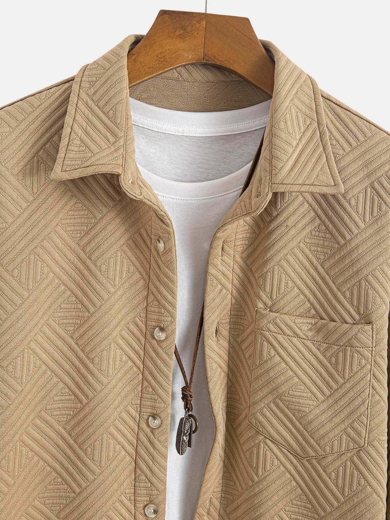 Striped Jacquard Button Up Shirt