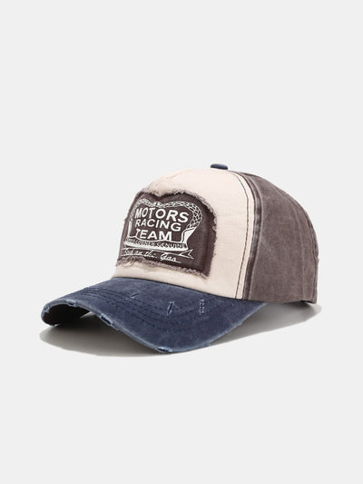Slogan Patch Washed Distressed Baseball Cap