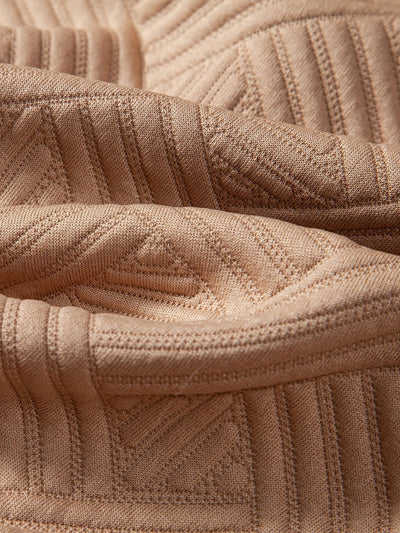 Texture Jacquard Button Up Shirt & Shorts