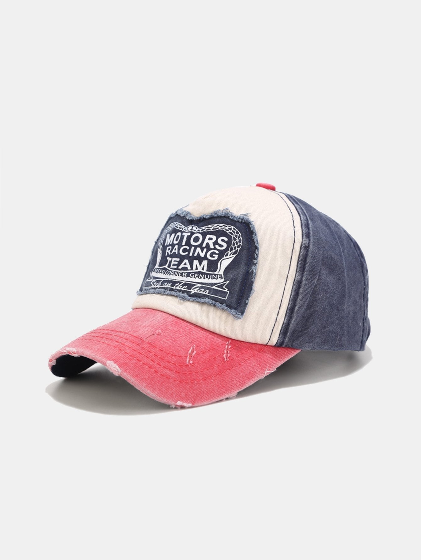 Slogan Patch Washed Distressed Baseball Cap