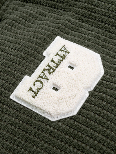 Teddy Lined Corduroy Hooded Puffer Coat