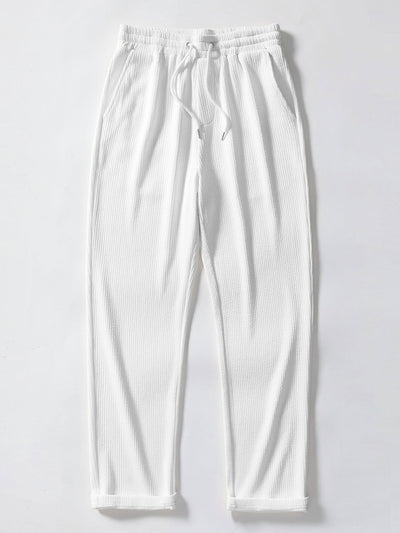 Short Sleeved V-Neck Ribbed Polo & Straight Leg Ribbed Pants