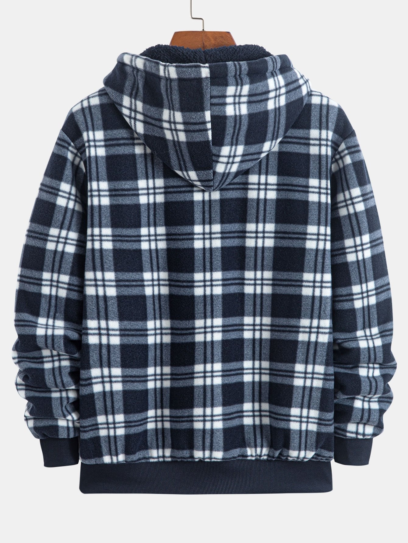 Teddy Fleece Lined Flannel Plaid Hoodie