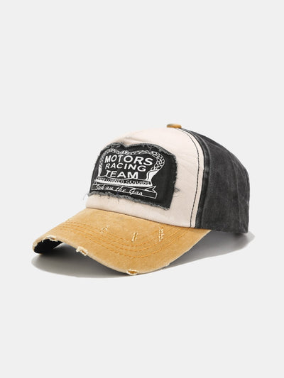 Slogan Patch Washed Distressed Baseball Cap