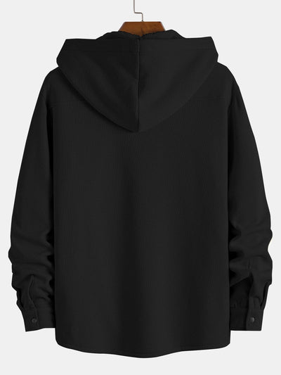 Waffle Hooded Fleece Lined Shirt