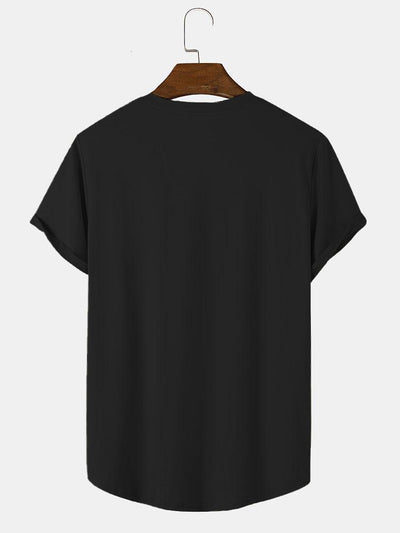Solid Color Arc Hem T-Shirt