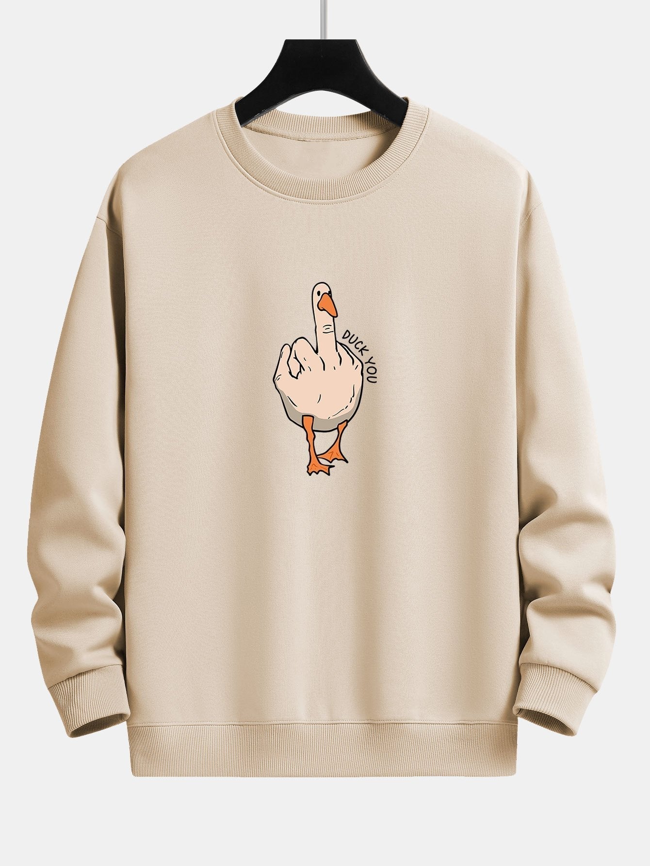 Slogan Goose Print Relax Fit Sweatshirt