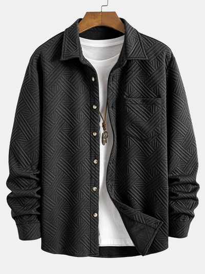 Striped Jacquard Button Up Shirt