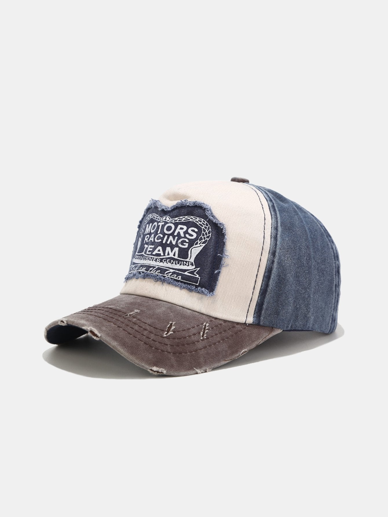 Slogan Patch Washed Distressed Baseball Cap