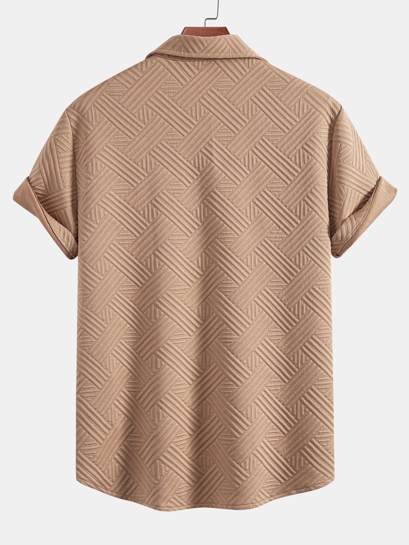 Texture Jacquard Button Up Shirt & Shorts