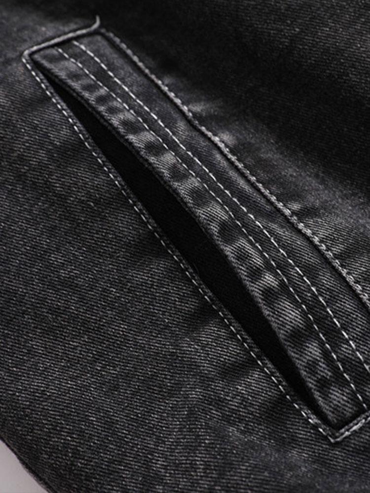 Teddy Lined Washed Denim Jacket