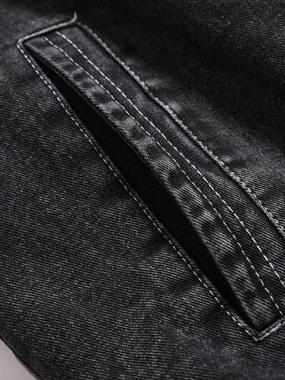 Teddy Lined Washed Denim Jacket