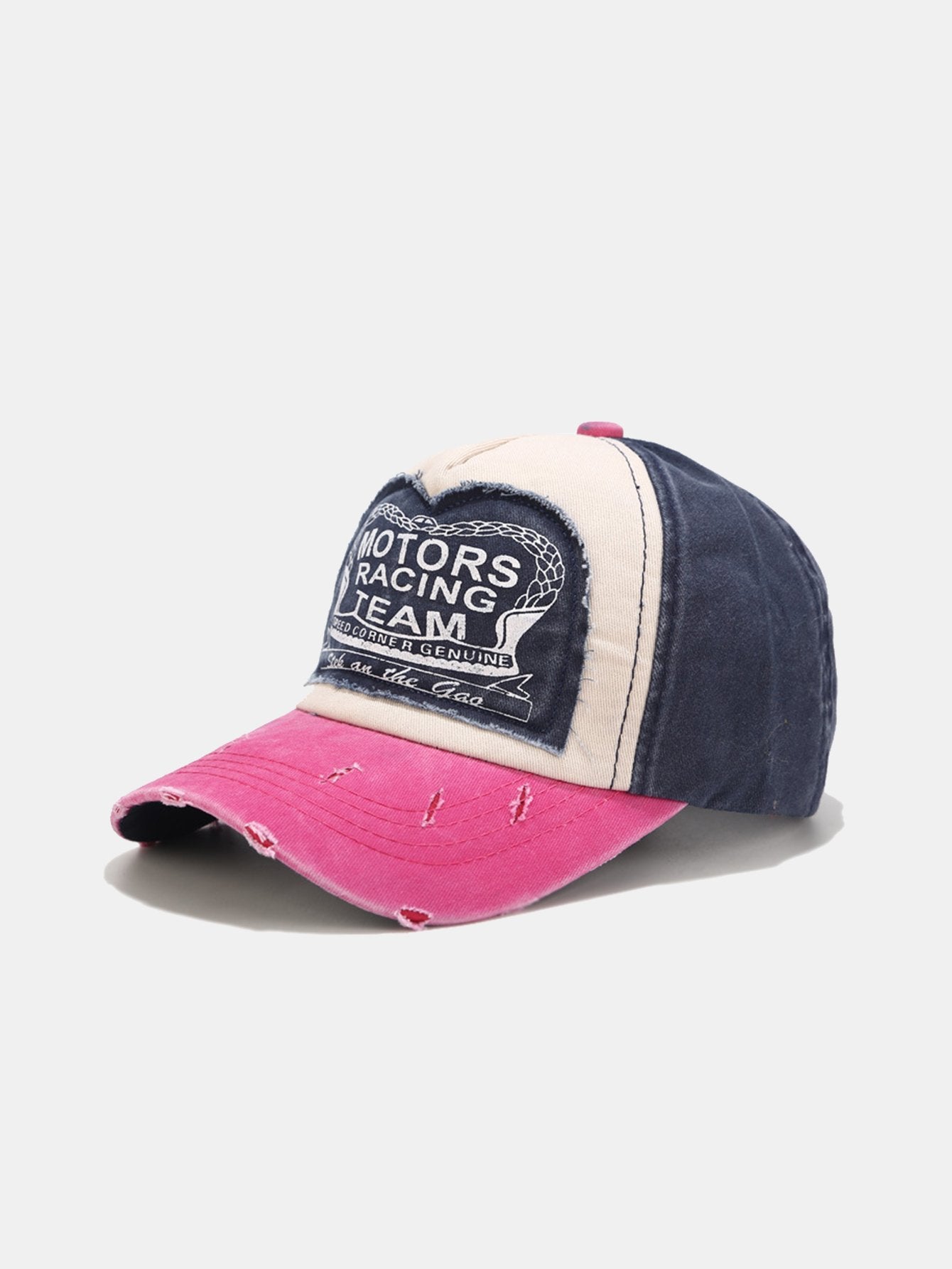 Slogan Patch Washed Distressed Baseball Cap