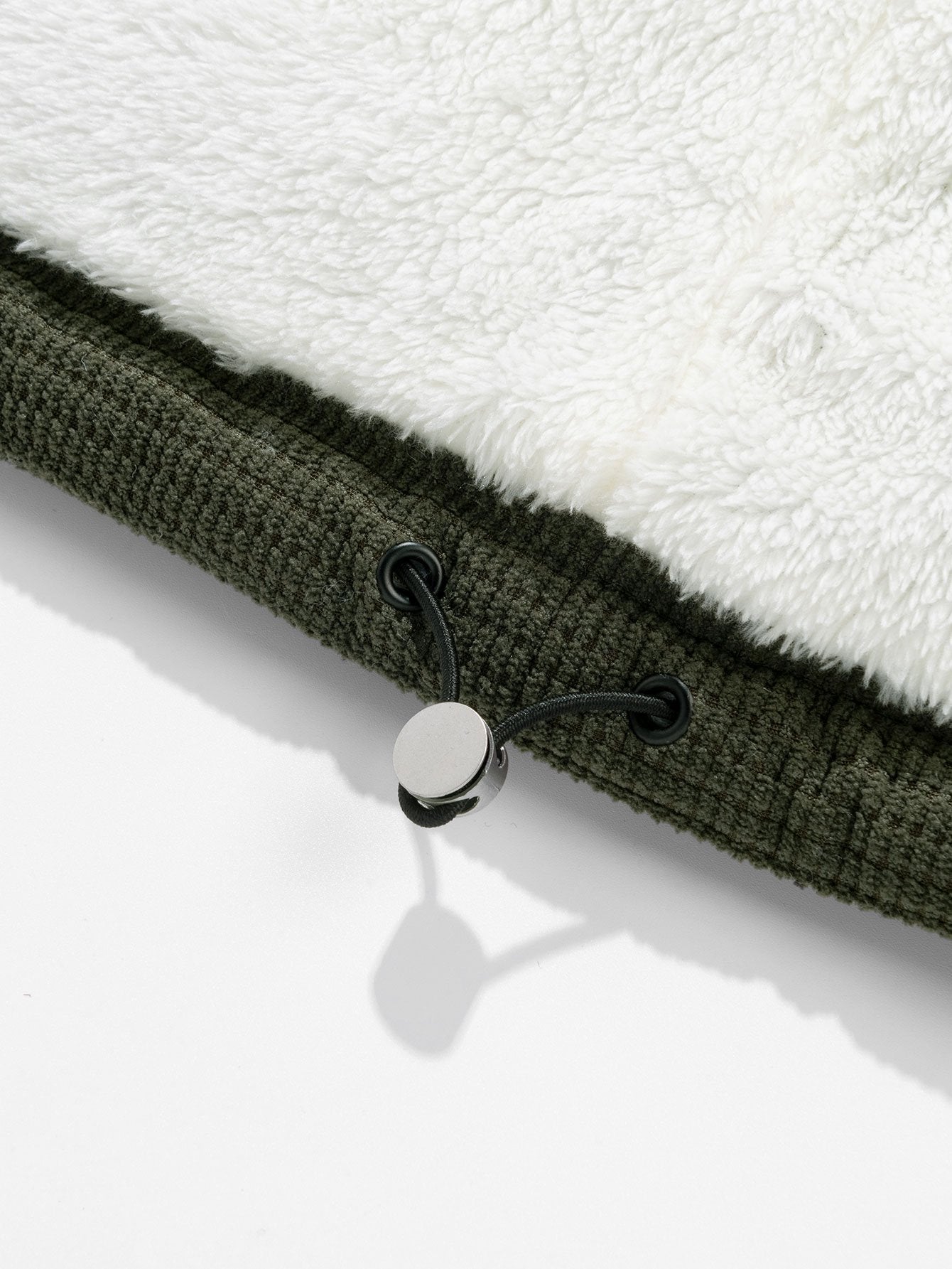 Teddy Lined Corduroy Hooded Puffer Coat