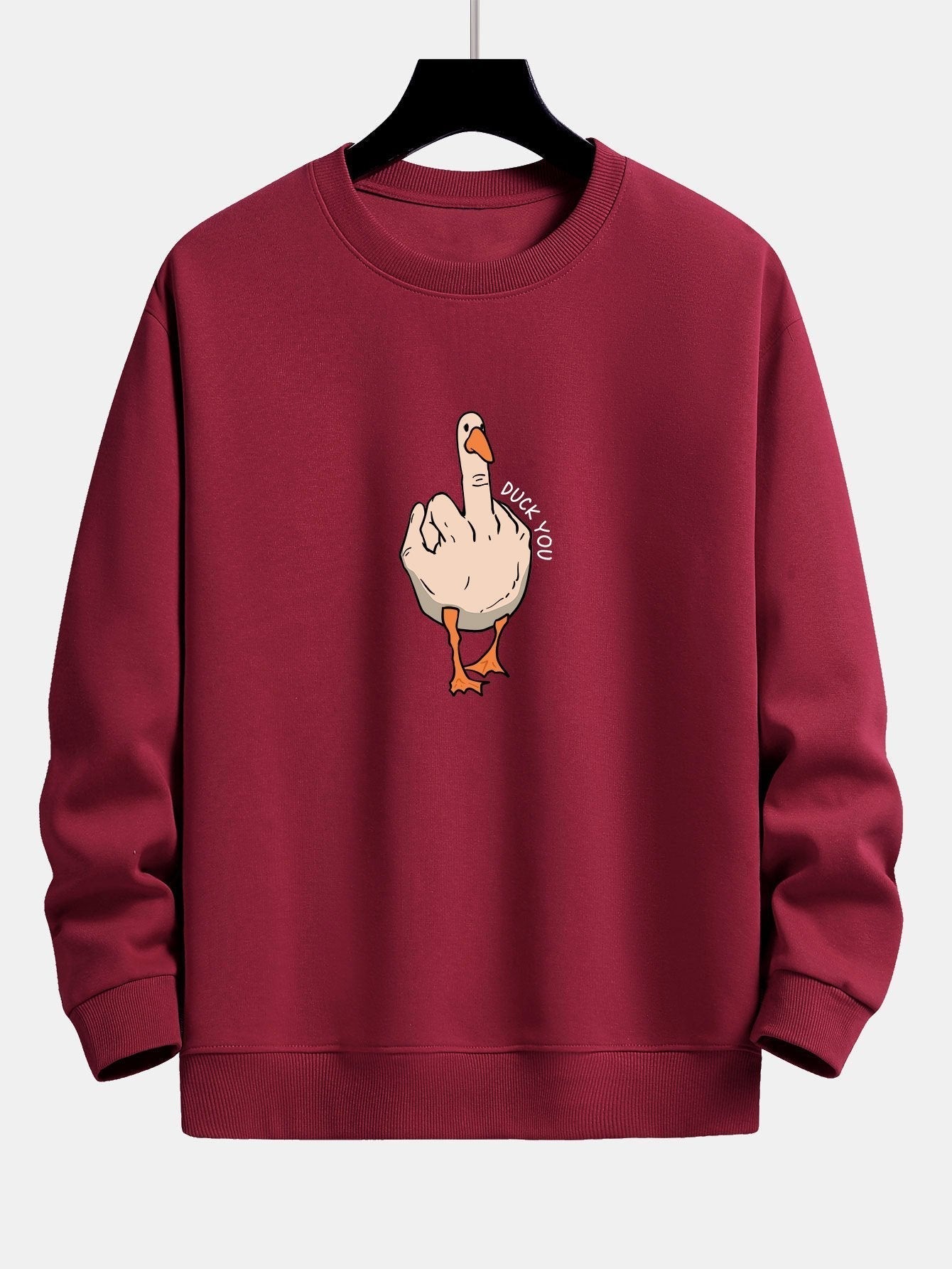 Slogan Goose Print Relax Fit Sweatshirt