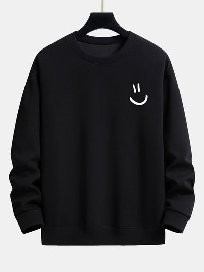 Smiley Face Print Relax Fit Sweatshirt