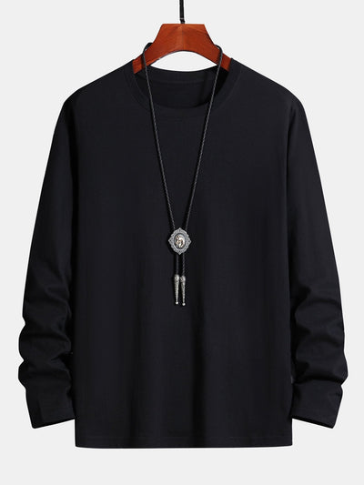 3 Pieces Basic Long Sleeve Cotton T-Shirt