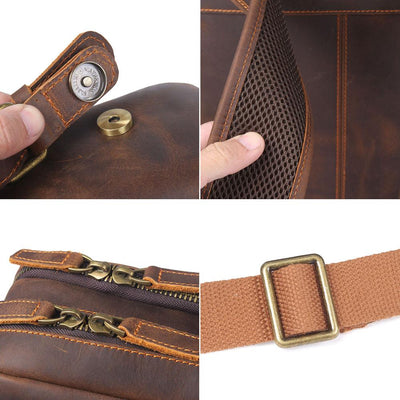 Robert - Sac à dos de voyage en cuir rétro