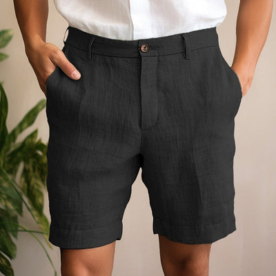 Short en Lin Léger pour Homme avec Poches Avant