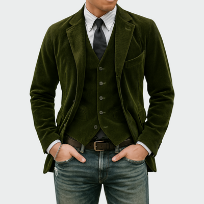 ANTOINE | Ensemble 2 pièces: Blazer et Gilet en Velours